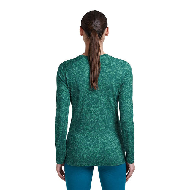 Bluza Termica Dama Icebreaker W Merino 200 Oasis Moss Bloom AOP Crew Bluza Termica Dama Icebreaker W Merino 200 Oasis Moss Bloom AOP Crew
