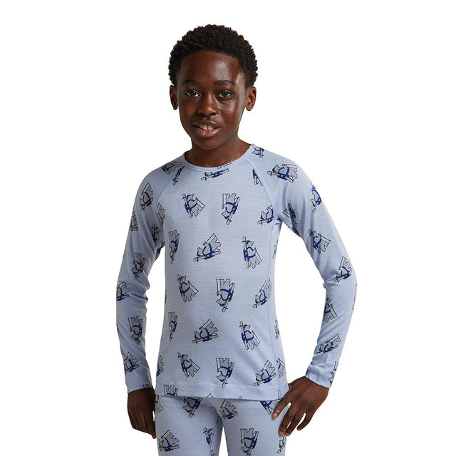 Bluza Termica Copii Icebreaker K Merino 200 Oasis Bear Tour AOP Crew Bluza Termica Copii Icebreaker K Merino 200 Oasis Bear Tour AOP Crew