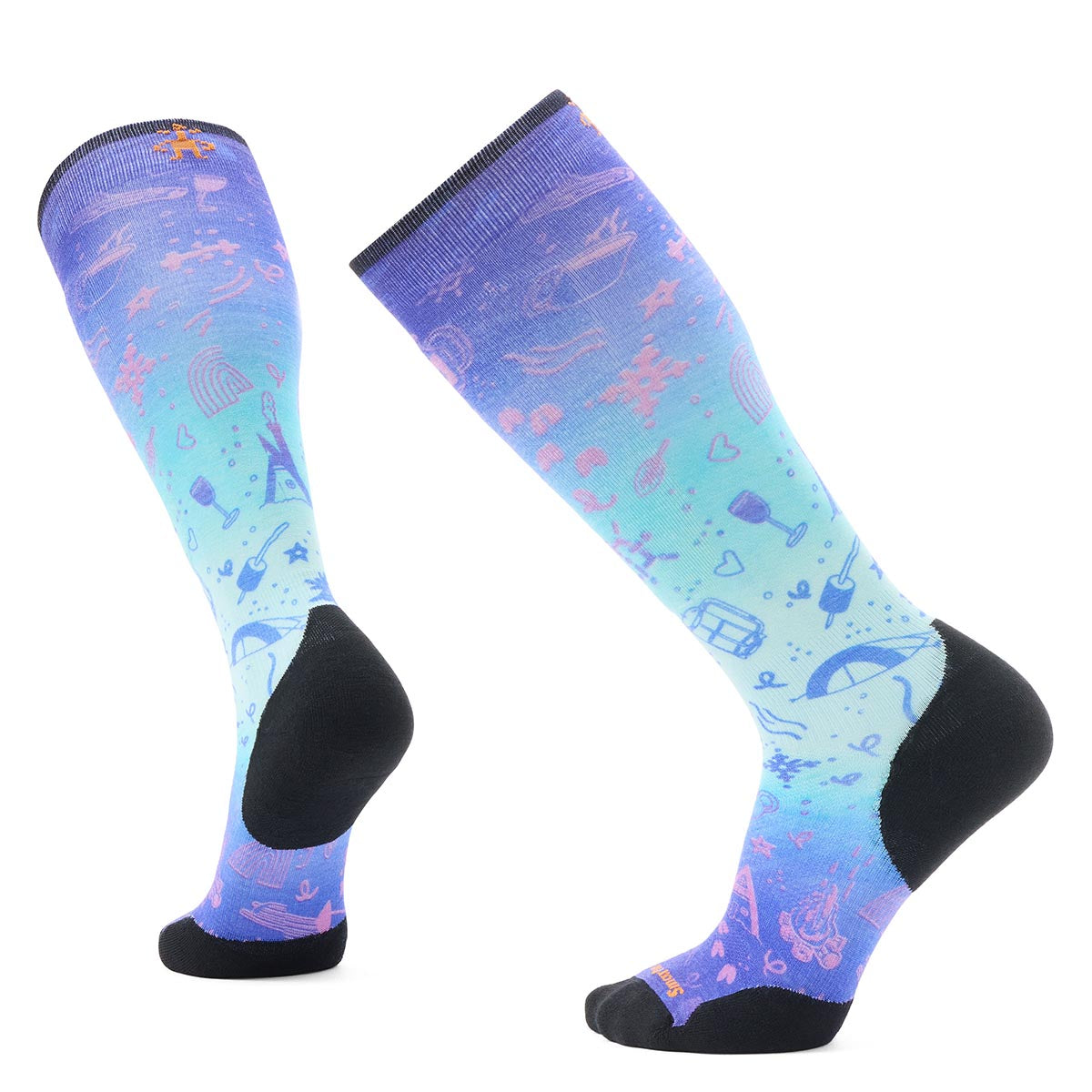 Sosete Unisex Smartwool Ski Targeted Cushion Nature Doodles Print OTC Sosete Unisex Smartwool Ski Targeted Cushion Nature Doodles Print OTC