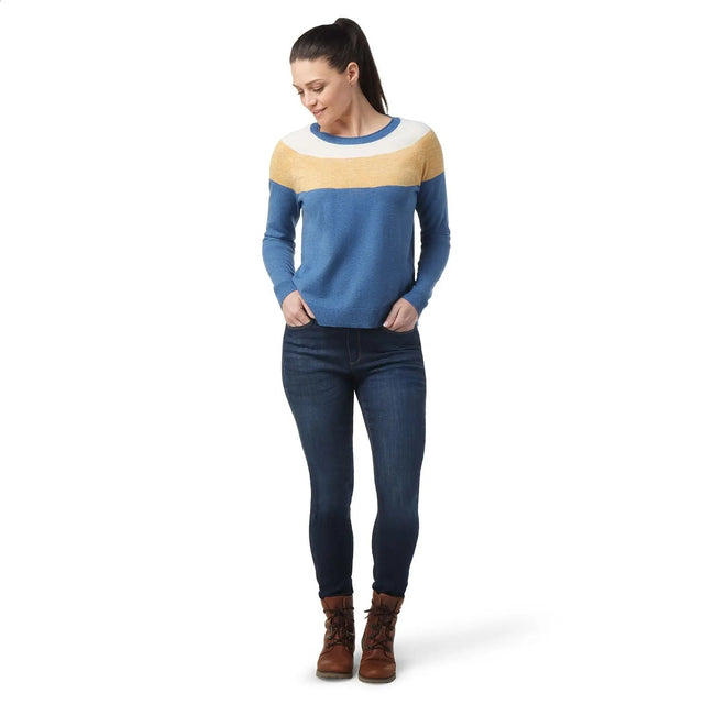 Bluza Femei Smartwool W Edgewood Colorblock Crew Sweater Bluza Femei Smartwool W Edgewood Colorblock Crew Sweater