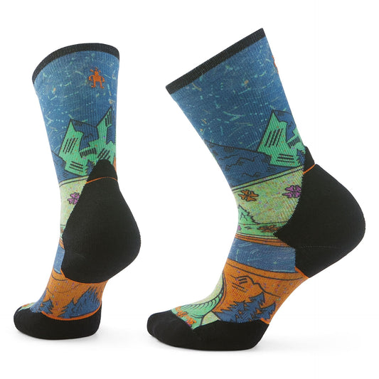 Sosete Smartwool W Trail Run Targeted Cushion Mountain Print Crew   Sosete Smartwool W Trail Run Targeted Cushion Mountain Print Crew