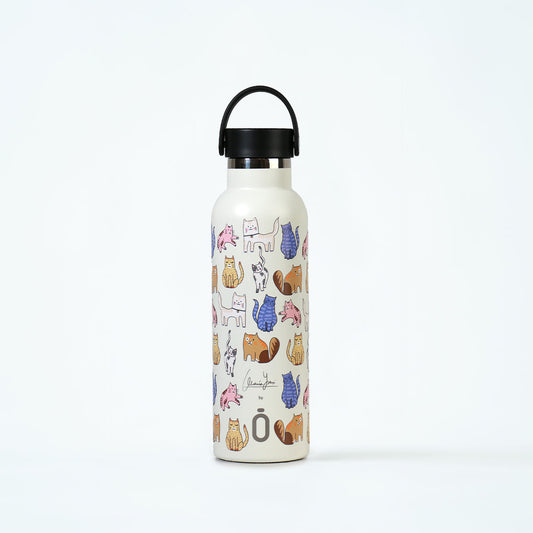 Sticla Termos Runbott Maria Ysasi - Cats Blanco 600ml   Sticla Termos Runbott Maria Ysasi - Cats Blanco 600ml