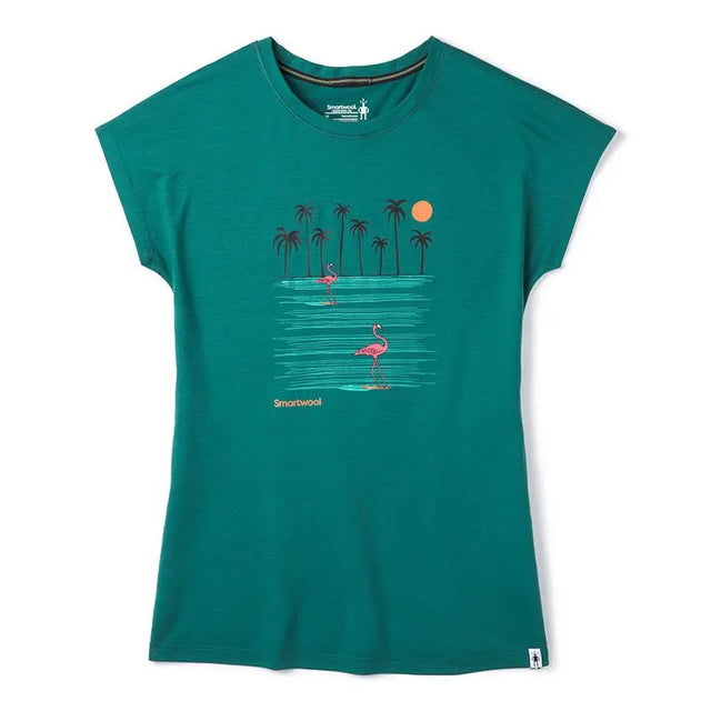 Tricou Smartwool W Merino 150 Sport Surfing Flamingos Tricou Smartwool W Merino 150 Sport Surfing Flamingos