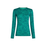 Bluza Termica Dama Icebreaker W Merino 200 Oasis Moss Bloom AOP Crew   Bluza Termica Dama Icebreaker W Merino 200 Oasis Moss Bloom AOP Crew