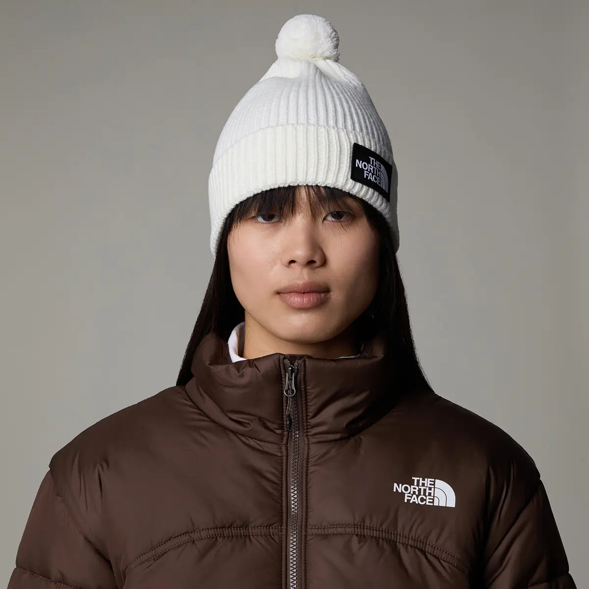 Caciula The North Face Logo Box Pom   Caciula The North Face Logo Box Pom