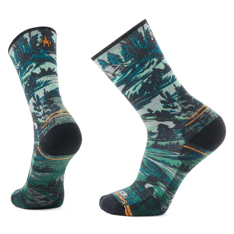 Sosete Unisex Smartwool Hike Light Cushion Campground Print Crew   Sosete Unisex Smartwool Hike Light Cushion Campground Print Crew