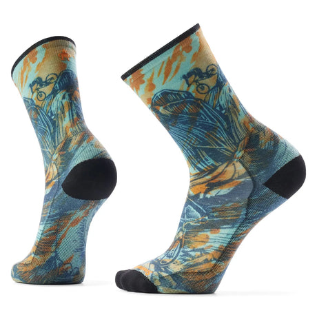 Sosete Barbati Smartwool Bike Rugged Ride Print Crew Zero Cushion   Sosete Barbati Smartwool Bike Rugged Ride Print Crew Zero Cushion