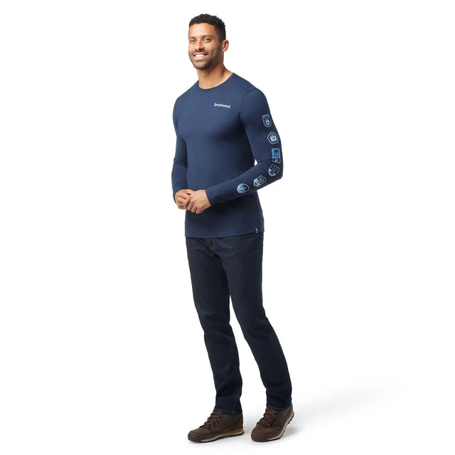 Bluza Barbati Smartwool M Patches Graphic Slim Fit   Bluza Barbati Smartwool M Patches Graphic Slim Fit
