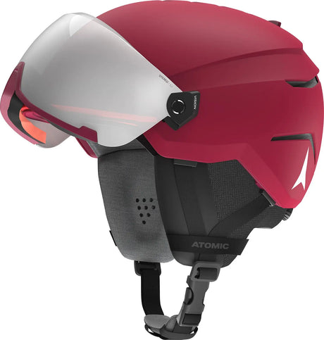 Casca Cu Ochelari  Atomic Savor Visor Stereo Dark Red   Casca Cu Ochelari  Atomic Savor Visor Stereo Dark Red
