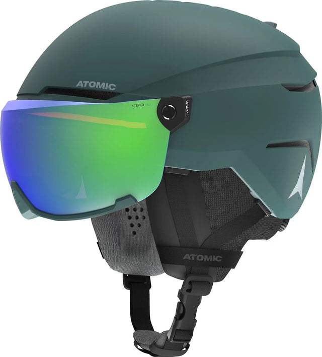 Casca Cu Ochelari  Atomic Savor Visor Stereo Green   Casca Cu Ochelari  Atomic Savor Visor Stereo Green