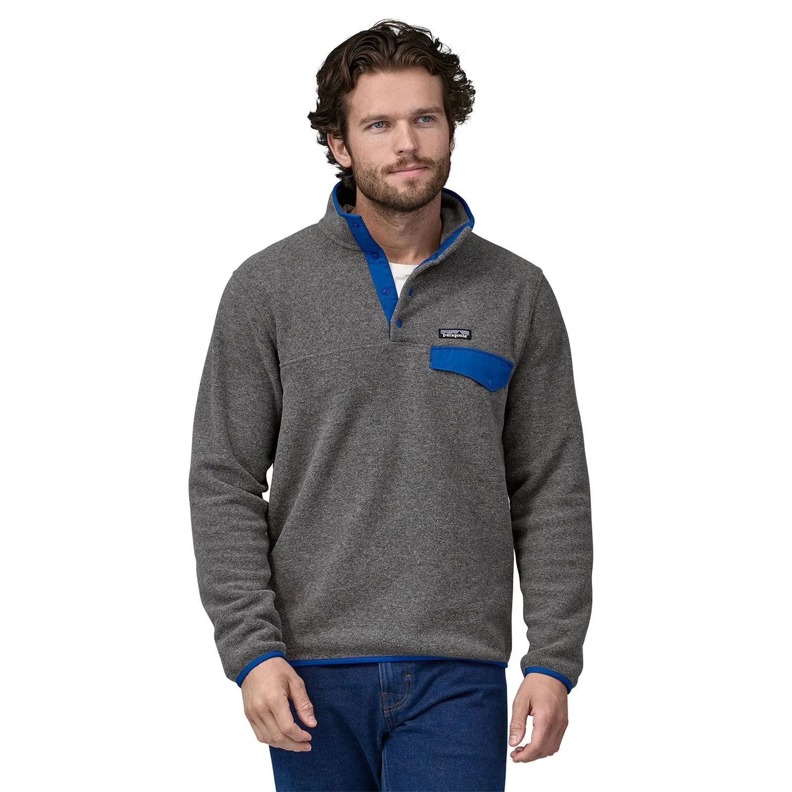 T*A様 Patagonia Synchilla SnapT グレー×ネイビー Patagonia Fleece Synchilla Snap-T - grey (nickel w/navy blue)