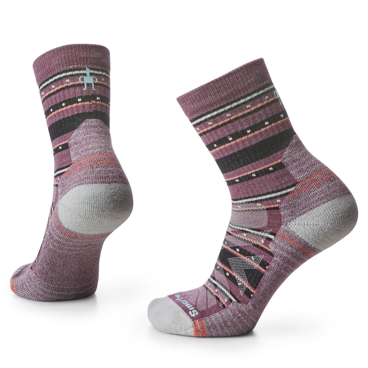 Sosete Femei Smartwool W Hike Light Cushion Stitch Stripe Mid Crew