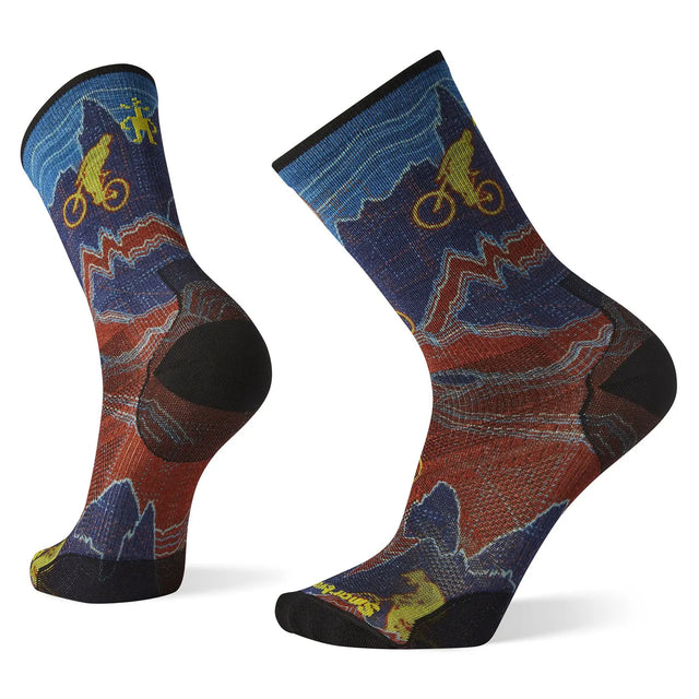 Sosete Smartwool Cycle Zero Cushion Divide Trail Print Crew   Sosete Smartwool Cycle Zero Cushion Divide Trail Print Crew