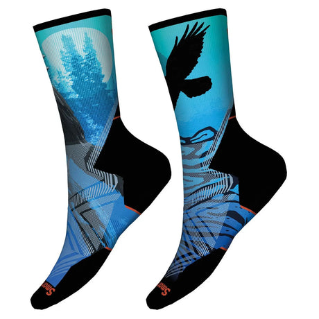 Sosete Smartwool M Athlete Edition Run Raven Print Crew   Sosete Smartwool M Athlete Edition Run Raven Print Crew