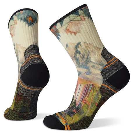 Sosete Smartwool W Hike Light Cushion Mountain Print Crew   Sosete Smartwool W Hike Light Cushion Mountain Print Crew