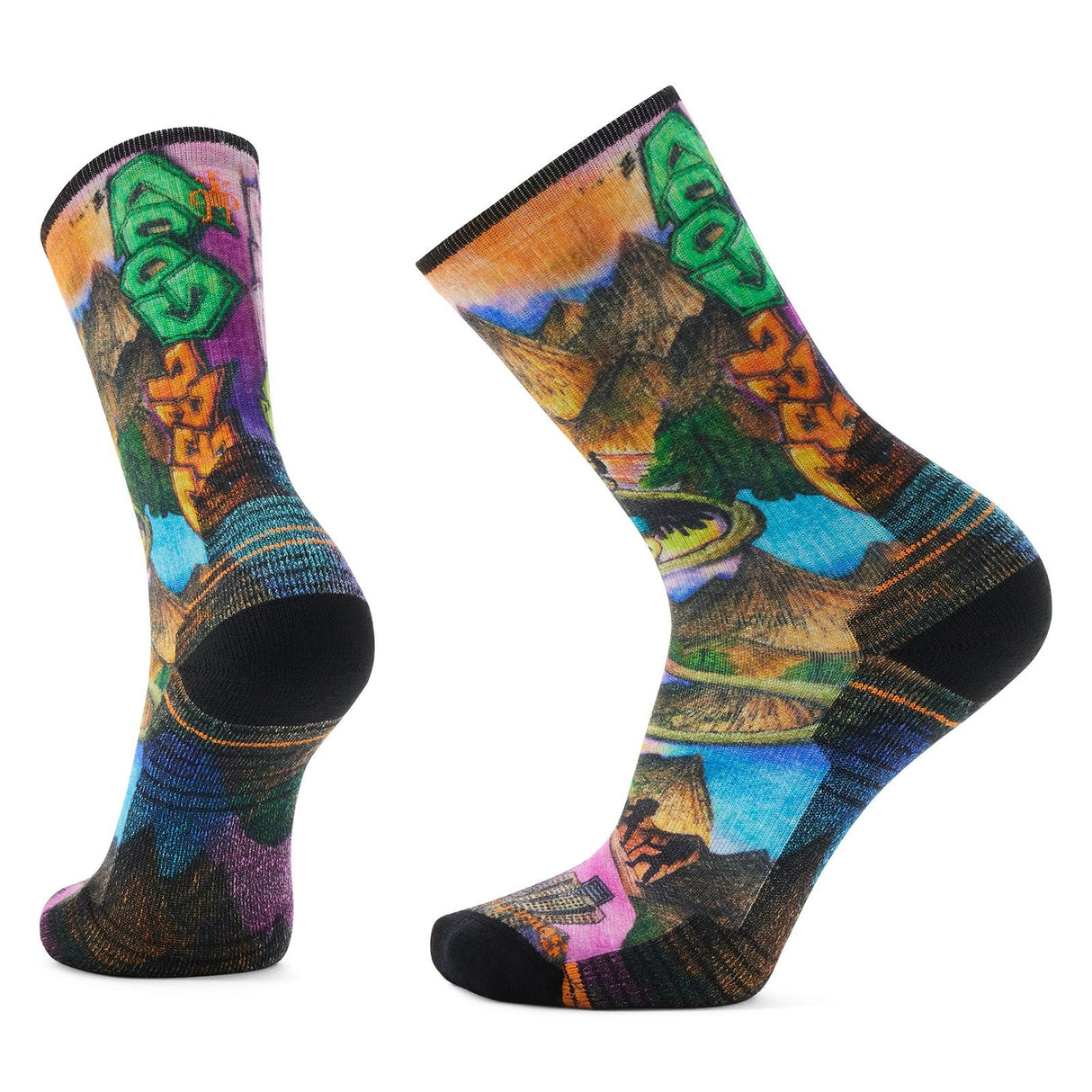 Sosete Unisex Smartwool Hike Light Cushion Mountain Maze Print Crew