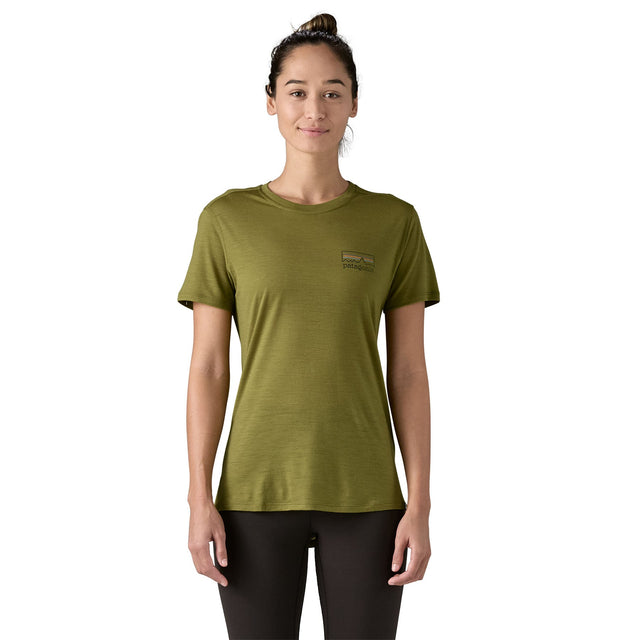 Tricou Femei Patagonia W Cap Cool Merino Blend Graphic   Tricou Femei Patagonia W Cap Cool Merino Blend Graphic