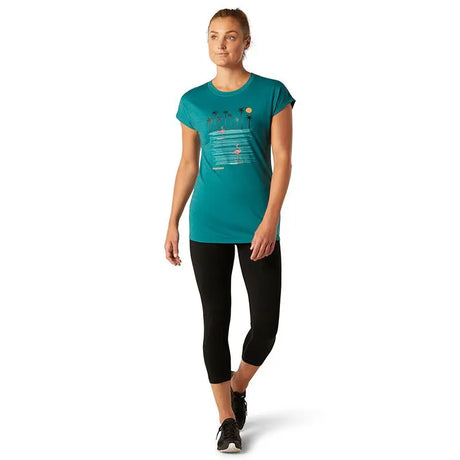 Tricou Smartwool W Merino 150 Sport Surfing Flamingos   Tricou Smartwool W Merino 150 Sport Surfing Flamingos