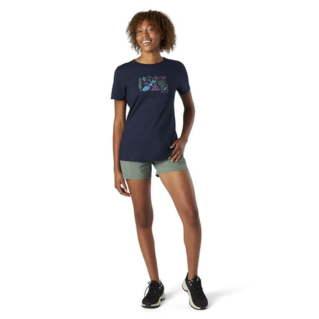 Tricou Smartwool W Merino Sport 150 Spring Leaves Graphic   Tricou Smartwool W Merino Sport 150 Spring Leaves Graphic